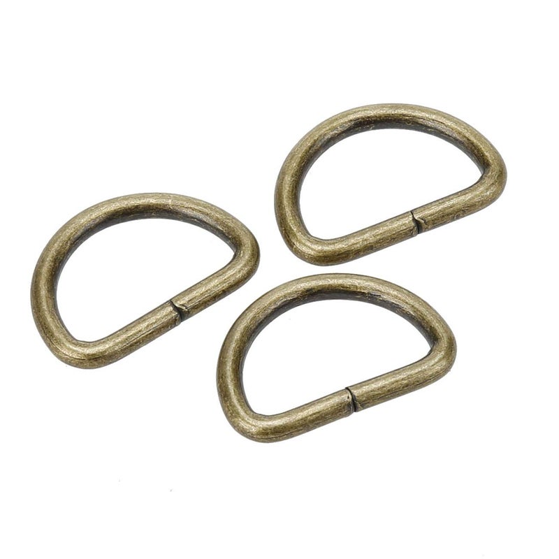 COTOWIN Non Welded Metal D Rings,Pack of 20 (Antique Brass, 3/4") - Image 2
